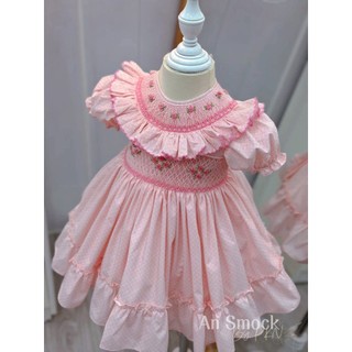 PKN & An Smock | Váy smock hoa hồng bé gái tay bèo dễ thương 🌸