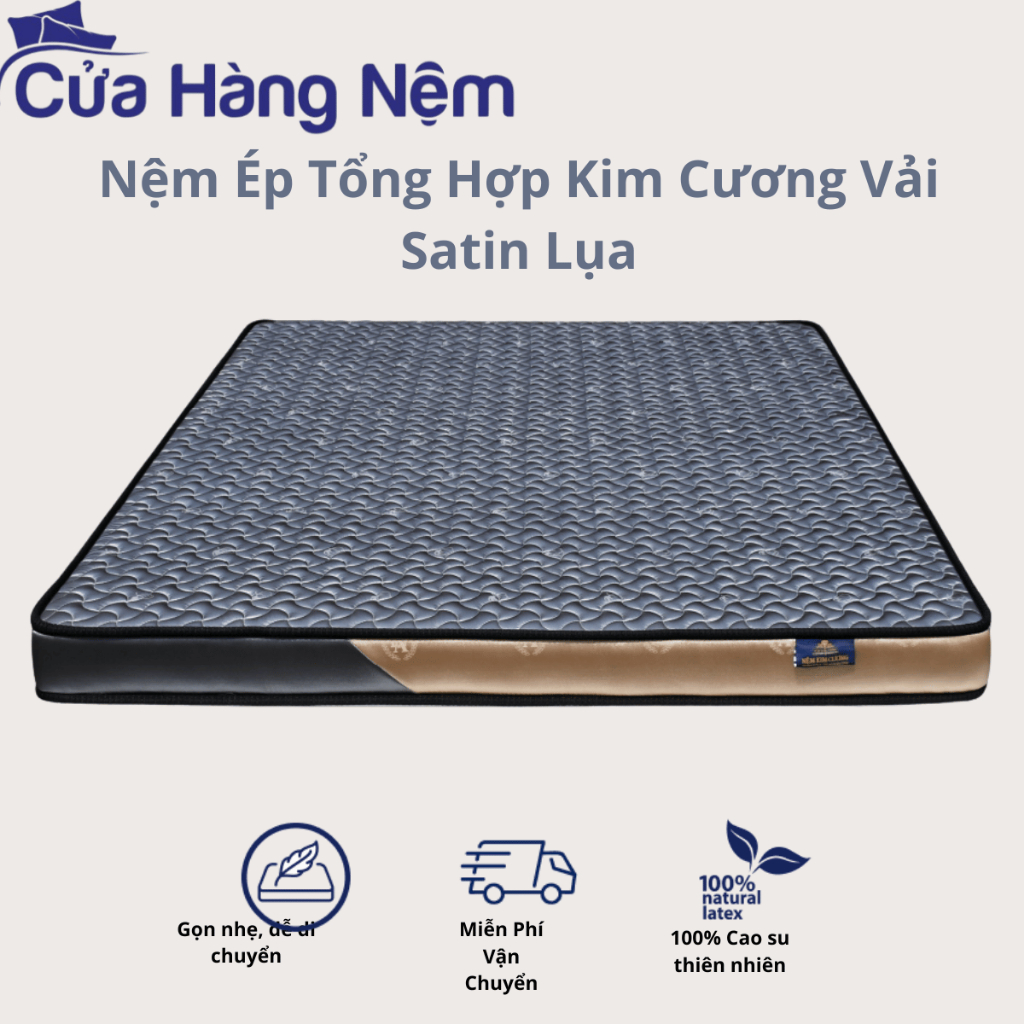 Nệm Ép Tổng Hợp Kim Cương (Vải satin lụa)