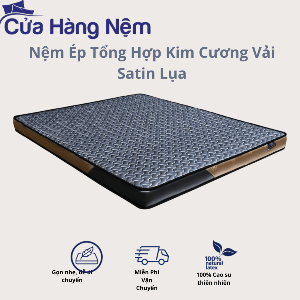 Nệm Ép Tổng Hợp Kim Cương (Vải satin lụa)