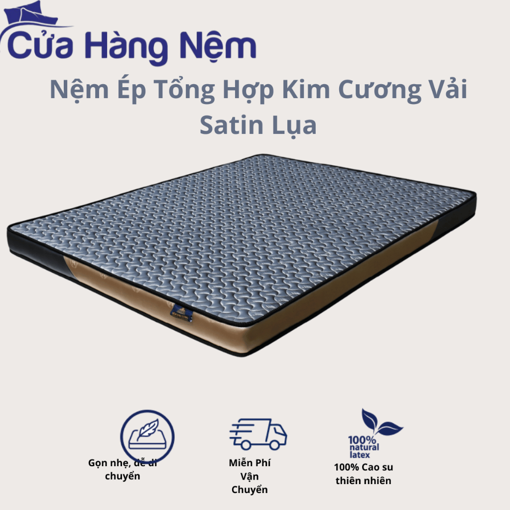 Nệm Ép Tổng Hợp Kim Cương (Vải satin lụa)