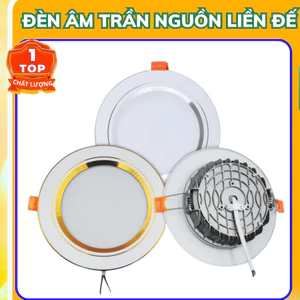 Đèn Led Âm Trần Đế Gang Đúc (Nguồn Liền Tích Hợp Bên Trong Đế)) 7W 9W Phi 90 Đèn Âm Trần Ánh Sáng 3 M