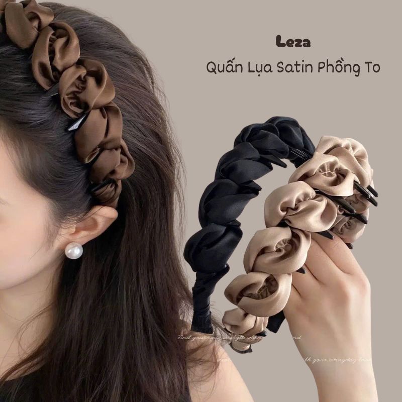 Bờm làm phồng tóc Hottrend Bọc Vải Satin Kiểu Pháp Cho Nữ Cao Cấp Thời Thượng Chất Liệu Cao Cấp Leza VN