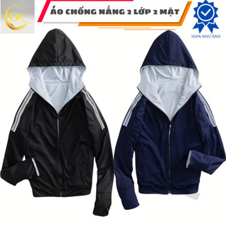 Áo khoác chống nắng nam nữ 2 lớp mặc được 2 mặt chất vải thun thông hơi có giãn 4 chiều- ROSE GOLD