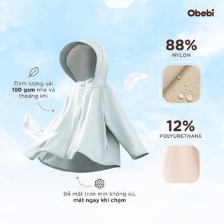 Áo Chống Nắng Trẻ Em Obebi UPF 50+ Chống Tia UV Làm Mát Tức Thì Cho Bé Trai Bé Gái Từ 8 - 23kg AK216