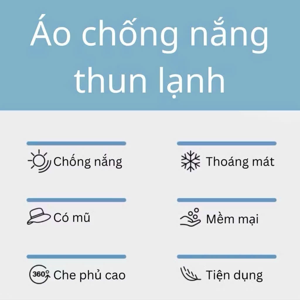 Áo Chống Nắng Toàn Thân Nữ 2 LỚP Dáng Dài chiết eo tôn dáng Có Mũ Rộng Vành Chống Tia UV Chất Thun Lạnh Mềm Mịn loại 1
