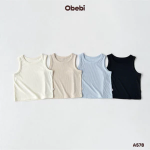 Áo Ba Lỗ Trẻ Em Vải Mềm Mướt Obebi Thời Trang Hè Cho Bé Trai Bé Gái Từ 8 - 22kg A578