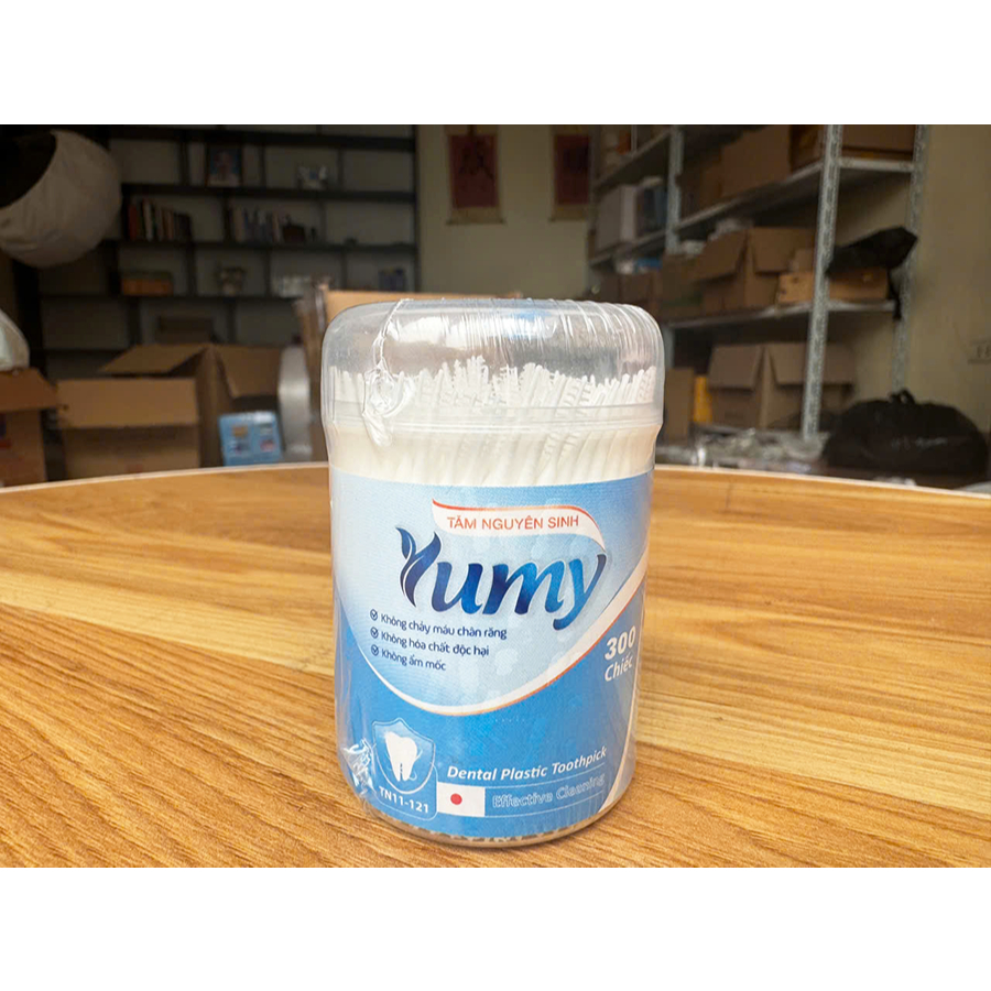 Tăm xỉa răng Cao Cấp YUMY, dễ dàng lấy thức ăn thừa, làm sạch răng tiện lợi, hộp nhựa đứng 300c/ hộp