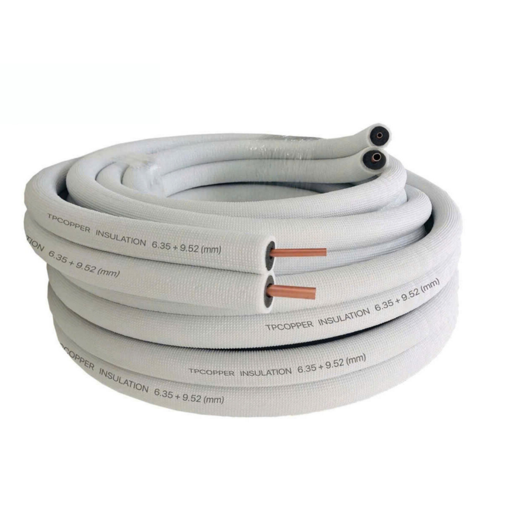 Combo 5 Mét Ống Đồng Điều Hoà Gen Đôi được luồn sẵn bảo ôn cách nhiệt Cách Nhiệt Fi 6/10 & 6/12 zem7 ( dày 0.71)
