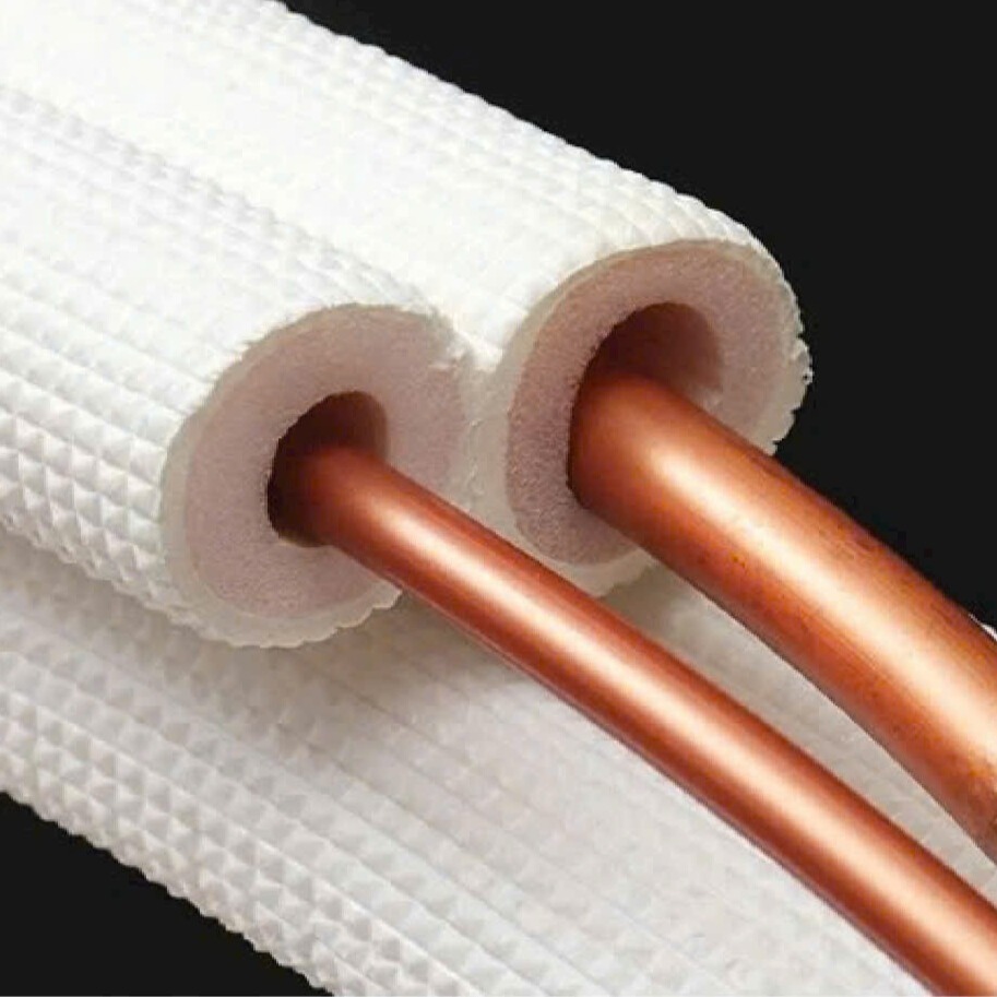 Combo 1Mét Ống Đồng Điều Hoà gen đôi được luồn sẵn bảo ôn Fi 6/10 & 6/12 zem6( dày 0.61) Lắp Điều Hòa