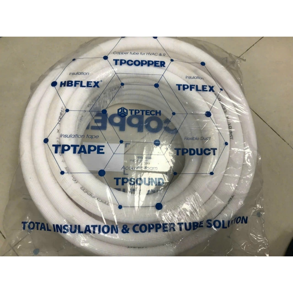 Combo 1Mét Ống Đồng Điều Hoà gen đôi được luồn sẵn bảo ôn Fi 6/10 & 6/12 zem6( dày 0.61) Lắp Điều Hòa