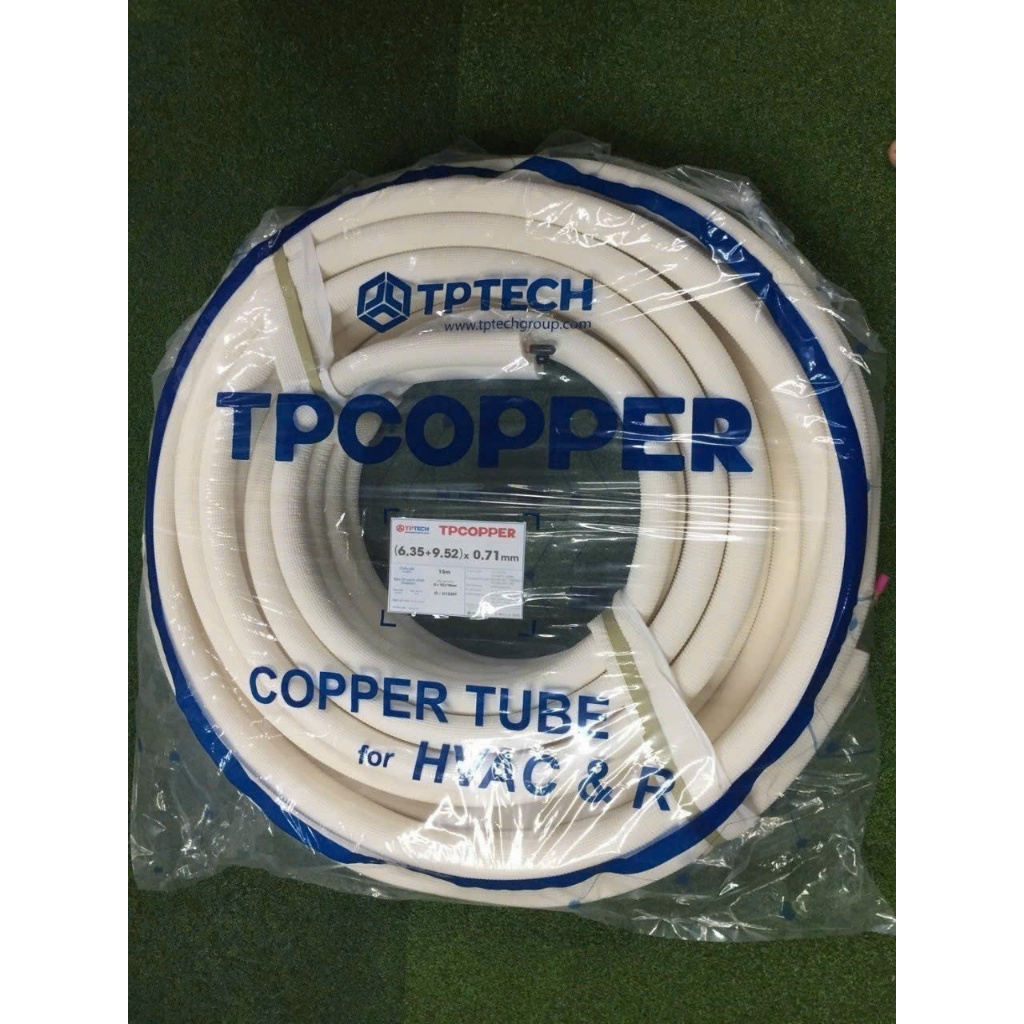 Combo 1Mét Ống Đồng Điều Hoà gen đôi được luồn sẵn bảo ôn Fi 6/10 & 6/12 zem6( dày 0.61) Lắp Điều Hòa