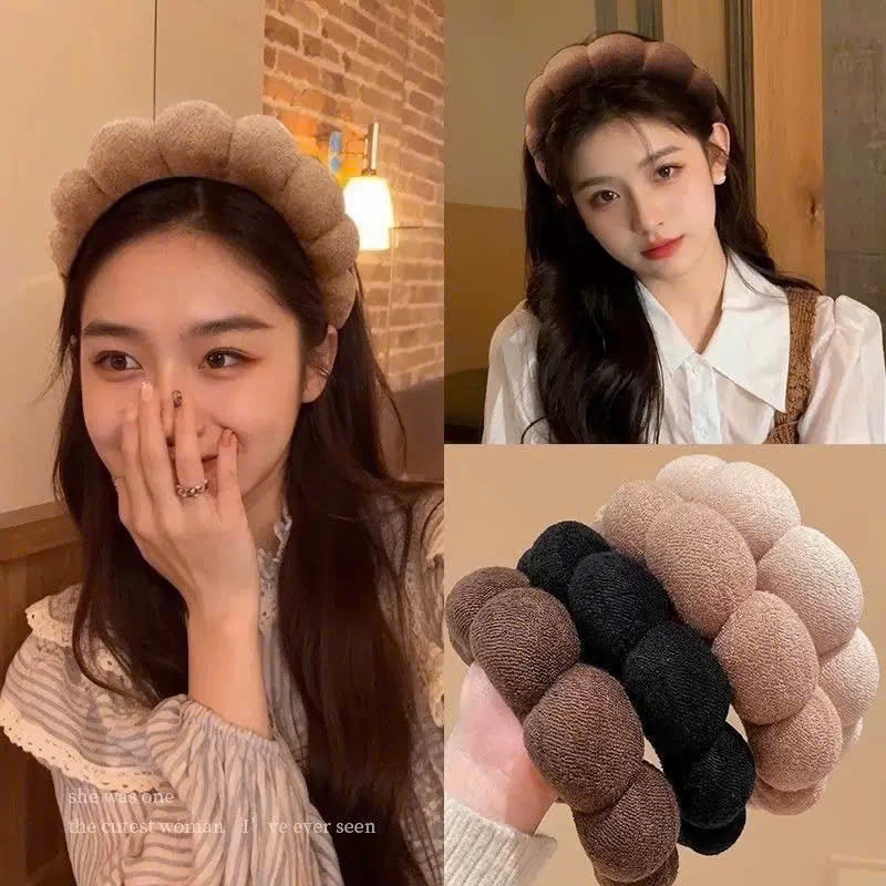 Băng đô múi đám Mây nhồi bông dễ thương Leza – Phụ Kiện Rửa Mặt, Makeup, Chụp Hình Selfie Cho Nàng Yêu Phong Cách Cute