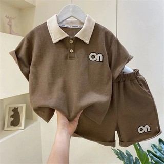 Bộ quần áo cộc tay cổ bẻ mùa hè dành cho trẻ em 10-45kg,chất cotton ,Sét đồ bộ cổ trụ dành cho bé trai