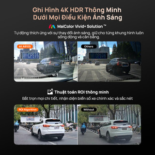 Camera hành trình 4K 70Mai A810S với cảm biến hình ảnh Sony STARVIS 2 IMX678, bắt rõ nét biển số xe