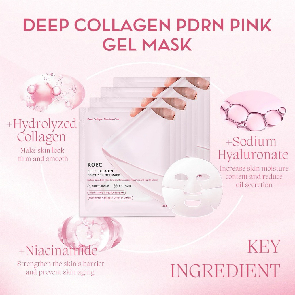 Mặt Nạ Thạch Collagen KOEC Pink Gel Mask Cấp Ẩm Da Hộp 4 Miếng