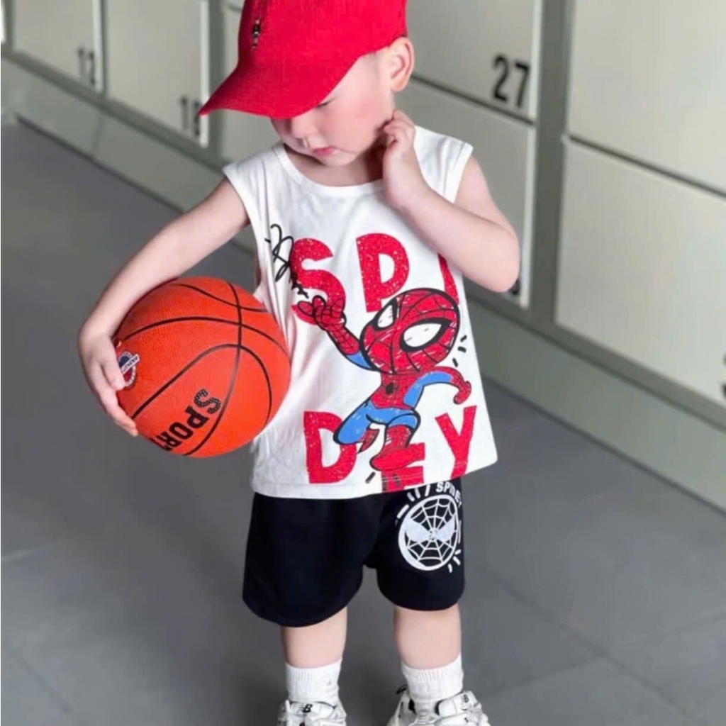 SÉT BỘ QUẦN ÁO 3 LỖ NGƯỜI NHỆN CHO BÉ sz 9-27kg . CHẤT LIỆU COTTON MỀM MỊN THOÁNG MÁT