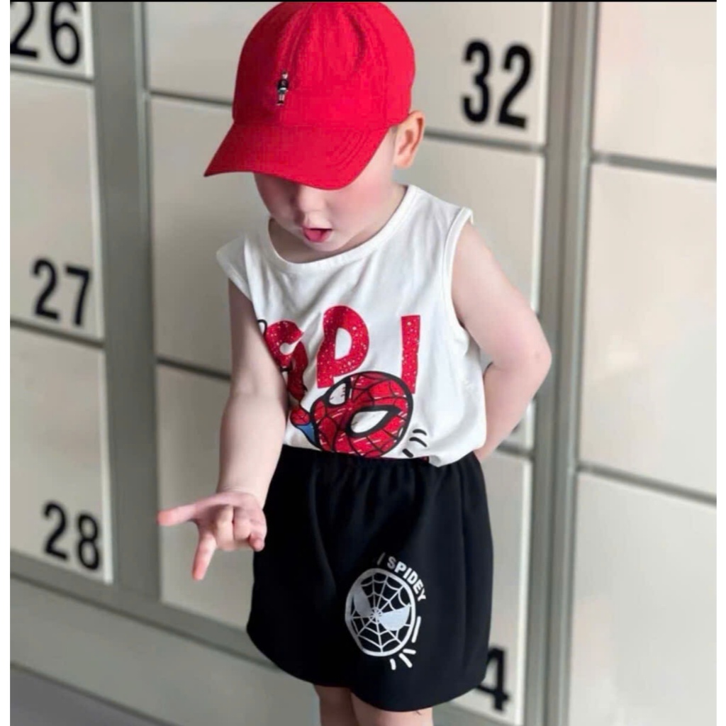 SÉT BỘ QUẦN ÁO 3 LỖ NGƯỜI NHỆN CHO BÉ sz 9-27kg . CHẤT LIỆU COTTON MỀM MỊN THOÁNG MÁT