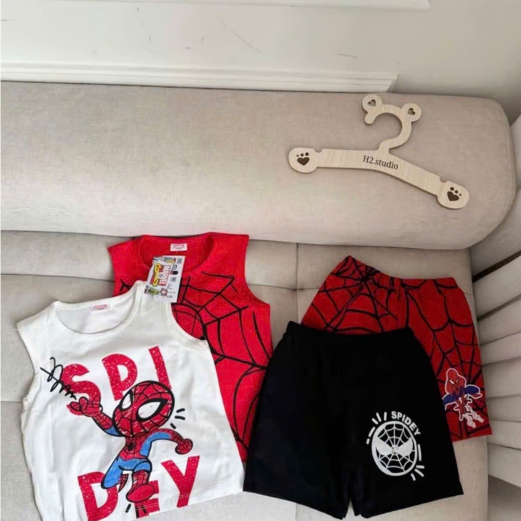 SÉT BỘ QUẦN ÁO 3 LỖ NGƯỜI NHỆN CHO BÉ sz 9-27kg . CHẤT LIỆU COTTON MỀM MỊN THOÁNG MÁT