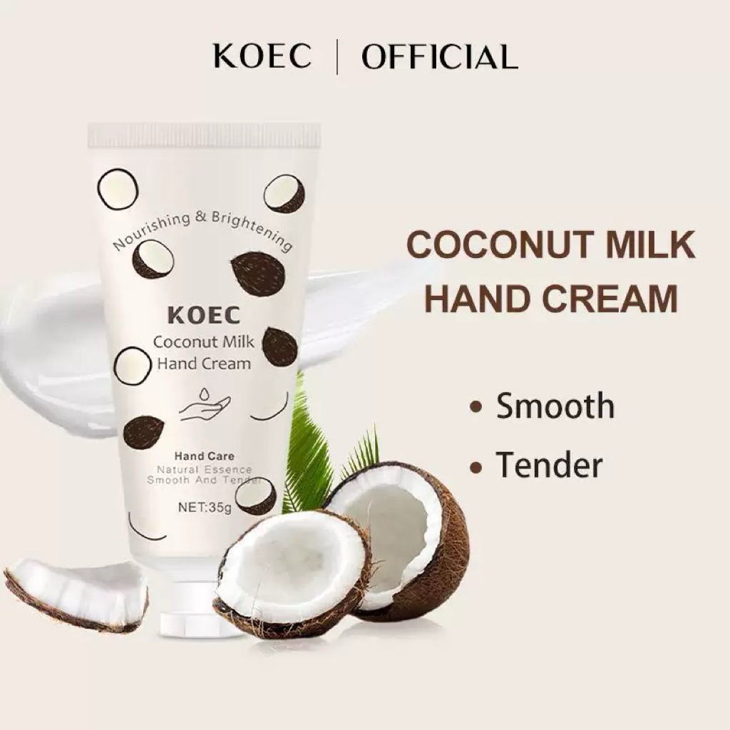 Kem Dưỡng Da Tay KOEC Coconut Milk Hand Cream 35g Hương Dừa Dưỡng Ẩm Da Tay Mềm Mịn