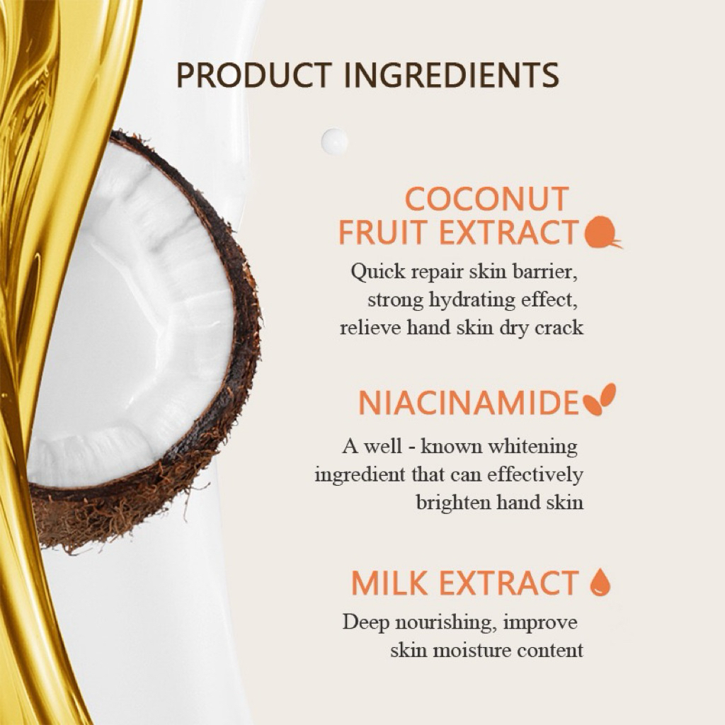 Kem Dưỡng Da Tay KOEC Coconut Milk Hand Cream 35g Hương Dừa Dưỡng Ẩm Da Tay Mềm Mịn