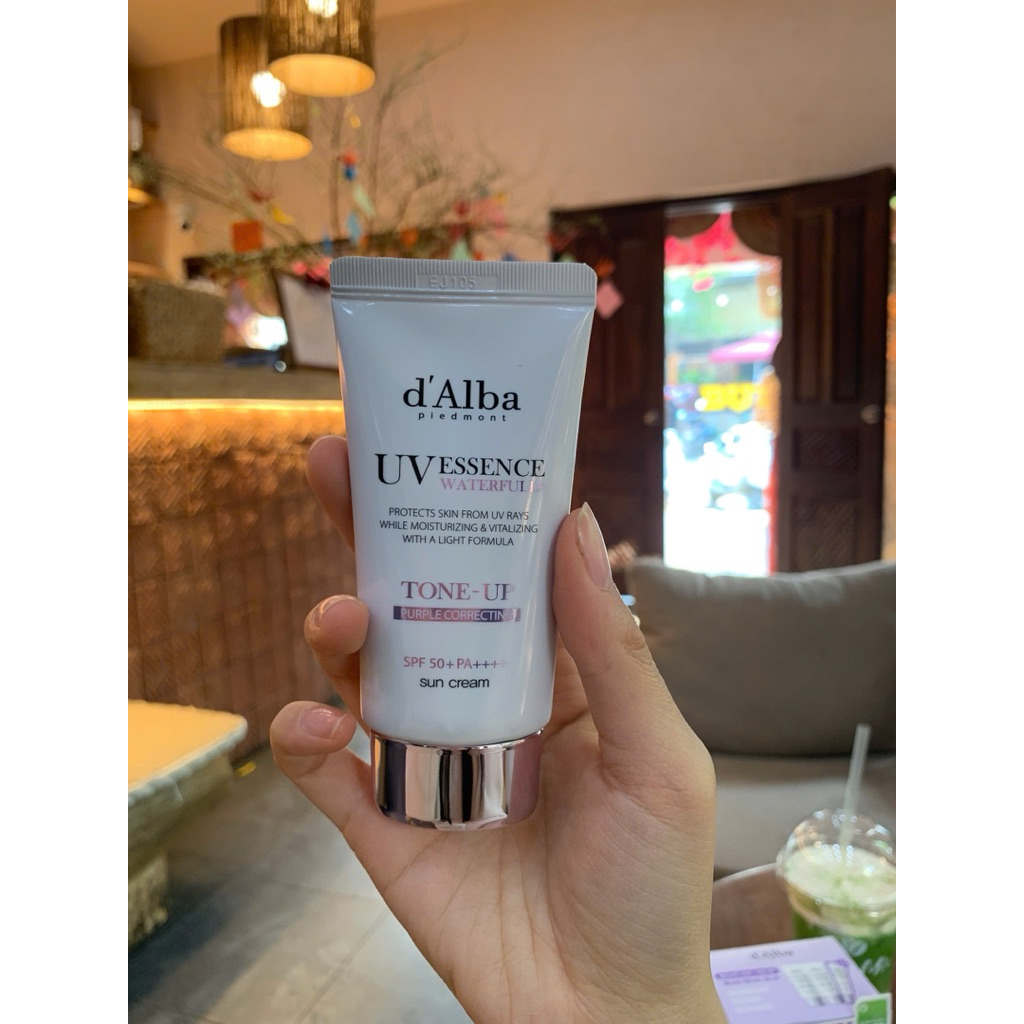 KEM CHỐNG NẮNG TÍM D'ALBA WATERFUL TONE UP SUN CREAM PURPLE CORRECTING– Hàng xách tay chuẩn Hàn