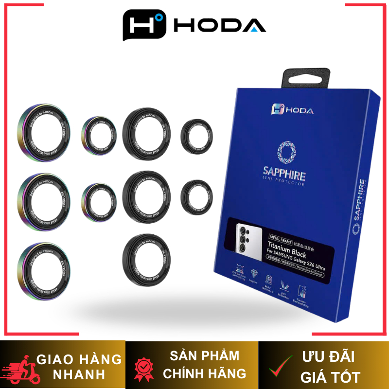 [ Sapphire ] Cường Lực Bảo Vệ Lens Camera HODA Original/ Monocular Chống Trầy Xước Có Khung cho S25Ultra| S26Ultra