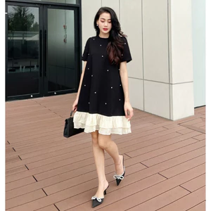 Đầm Suông, Váy Bầu Babydoll Mùa Hè Thiết Kế Dài Qua Gối Xinh Xắn Mẫu Mới