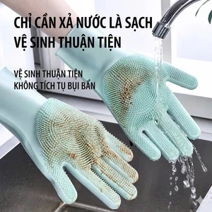 Bao Tay Rửa Chén Silicon Găng Tay Rửa Chén Bát Silicon Vệ Sinh Nhà Cửa Đa Năng