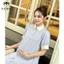 Đầm Bầu, Váy Bầu Công Sở Thiết Kế Cổ Sơ Mi Kẻ Sọc Xanh Cao Cấp Dài Qua Gối Chất Vải Mát Cho Mùa Hè
