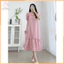 Đầm bầu, Váy bầu babydoll kẻ caro cổ V thiết kế đi dự tiệc công sở dáng dài suông siêu xinh