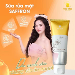 Sữa rửa mặt Saffron nano - Tùy Tâm pharma chuyên dụng giúp làm sạch sâu, ngăn ngừa mụn, dưỡng da mịn màng 100gr.