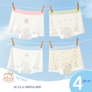 [S05 Su Lụa cao cấp kháng khuẩn 10A] Mix hình 4 quần su lụa cao cấp thông hơi mềm mại, thoáng mát an toàn cho bé 14-48kg