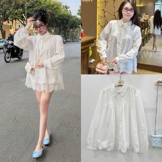 Áo Sơ Mi Nữ Dài Tay Cổ Ren Tiểu Thư Thanh Lịch Phong Cách Hàn Quốc Dễ Thương 247store SM1622