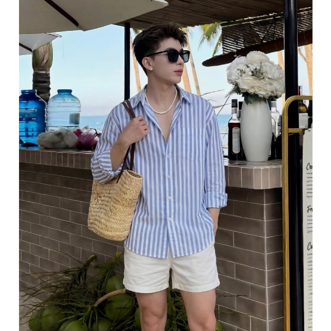 Áo Sơ Mi Kẻ Sọc Vải  Linen Form Rộng ZAAGAT STUDIO Phù Hợp Nam Nữ Dạo Phố Đi Biển Đi Cà Phê