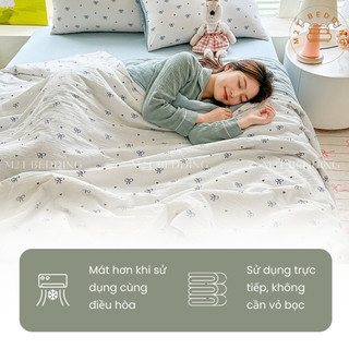 Chăn hè chần bông Cotton Đũi Windy M2T BEDDING kích thước 2mx2m3 - Mềm mại, Mịn màng