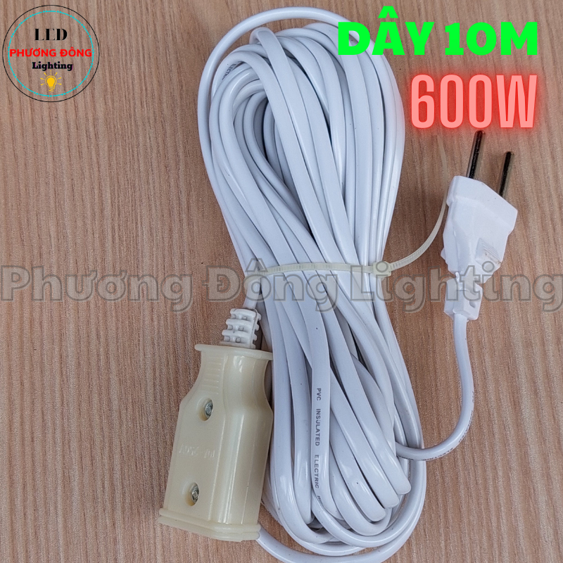 Phích Âm Liền Dây 600W – Phích Nối Liền Dây Dài 3m, 5m, 8m,10m, Dây Nguồn Đèn LED, Quạt, Thiết Bị Điện Gia Dụng Tiện Lợi