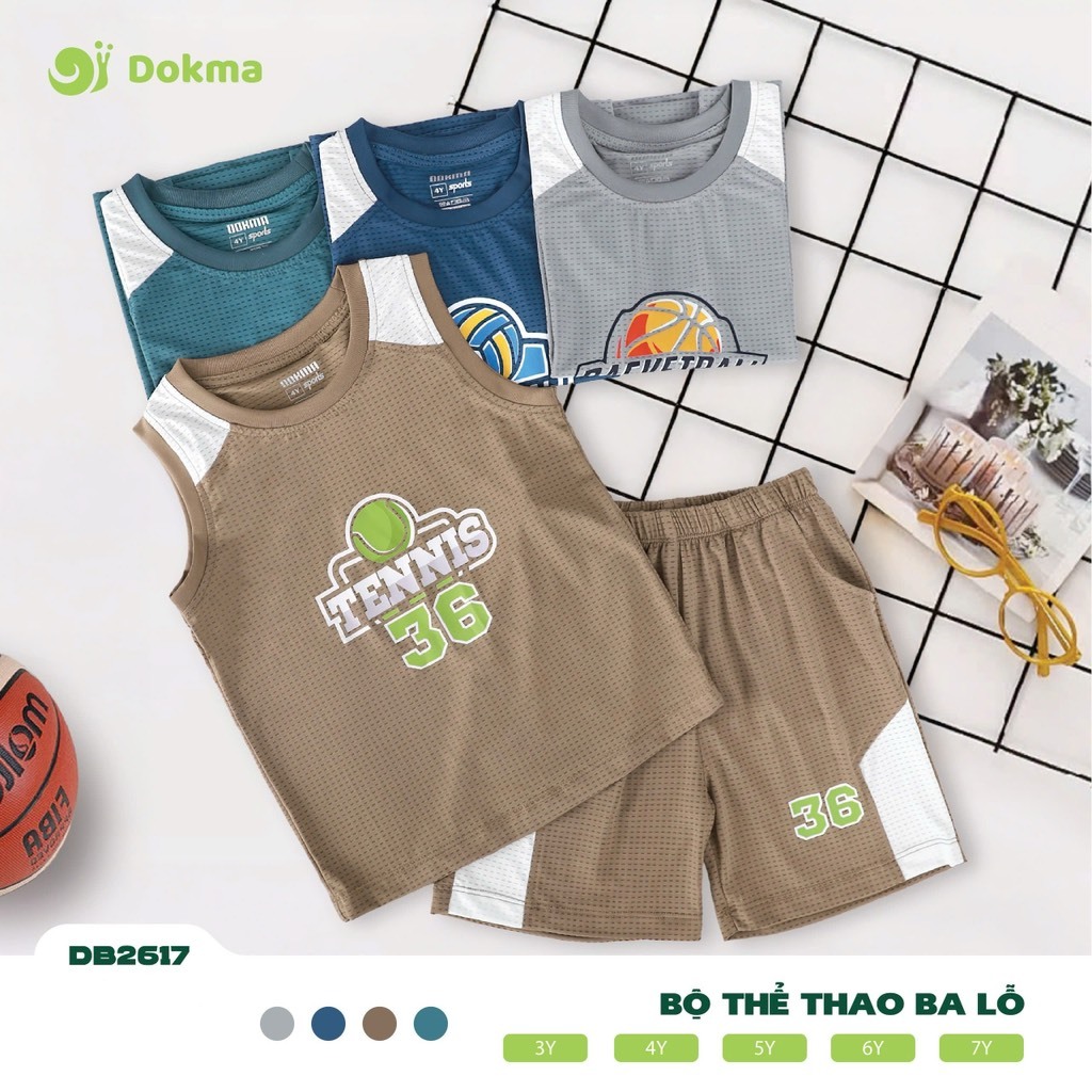 (3-7Y, 13-25kg) Bộ Sát Nách, Ba Lỗ Dokma Cho Bé Trai DB2618 DB2751 DB2617 DB3008