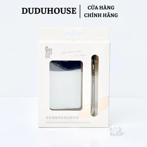 Khay trộn kem nền, bảng trộn kem nền bằng thép chống gỉ kèm cây trộn chuyên dụng cho makeup