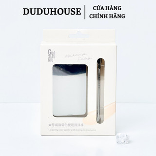 Khay trộn kem nền, bảng trộn kem nền bằng thép chống gỉ kèm cây trộn chuyên dụng cho makeup