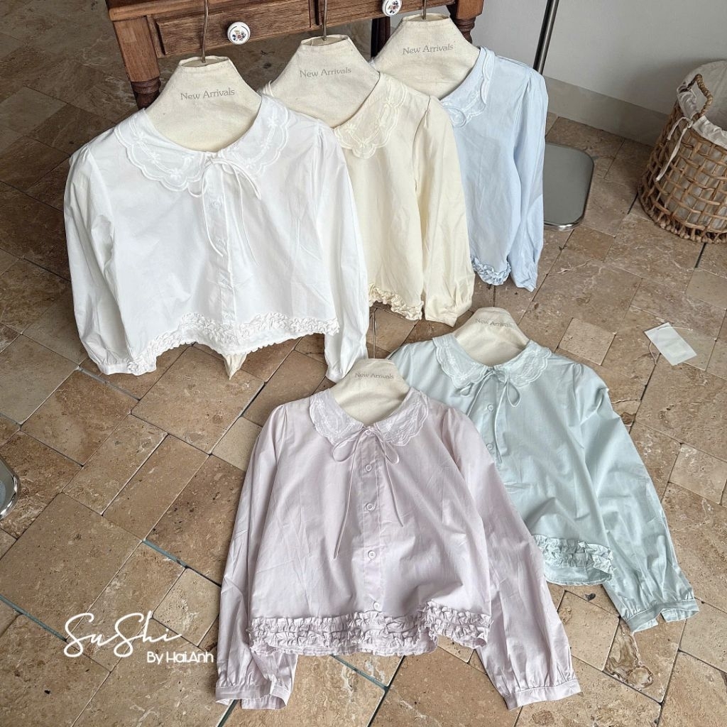 [𝑯𝒂 𝑨𝒏𝒉] Áo Sơ Mi Cổ Sen Bèo Gấu M1 QCL1