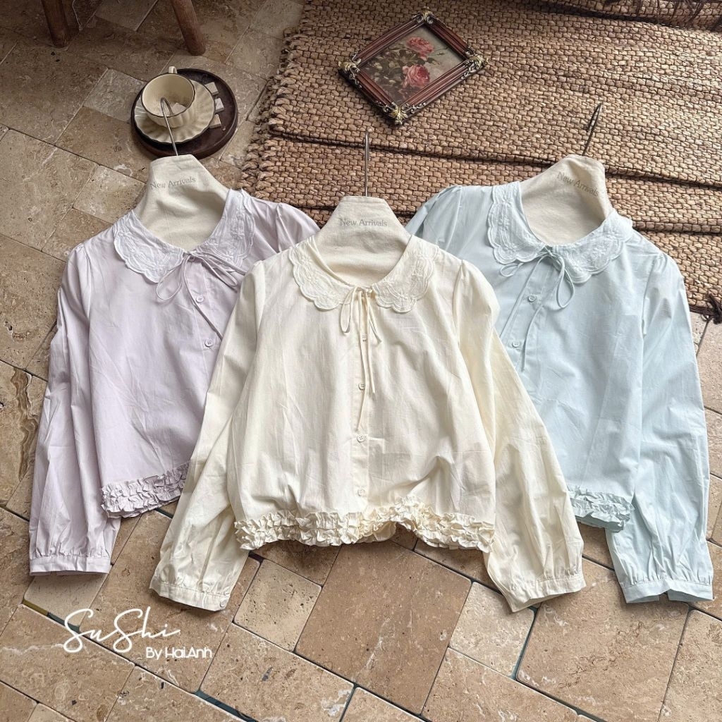 [𝑯𝒂 𝑨𝒏𝒉] Áo Sơ Mi Cổ Sen Bèo Gấu M1 QCL1