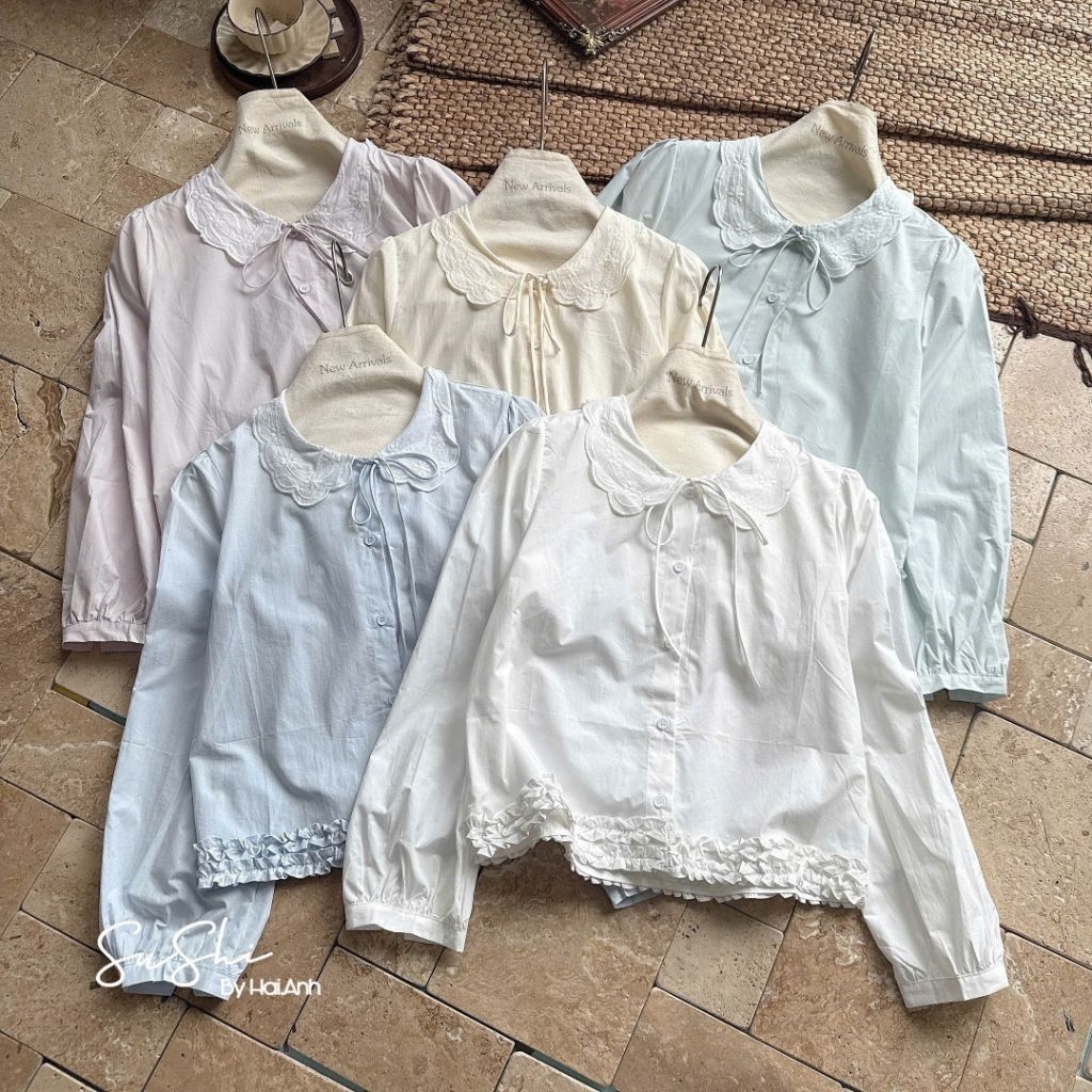 [𝑯𝒂 𝑨𝒏𝒉] Áo Sơ Mi Cổ Sen Bèo Gấu M1 QCL1