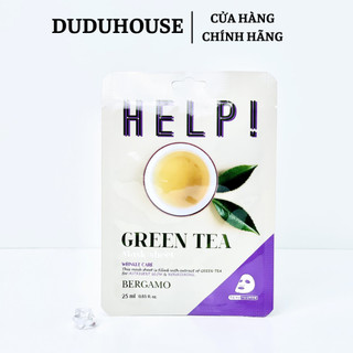 Mặt Nạ Giấy Bergamo Help Mask Pack Green Tea 25ml Duduhouse