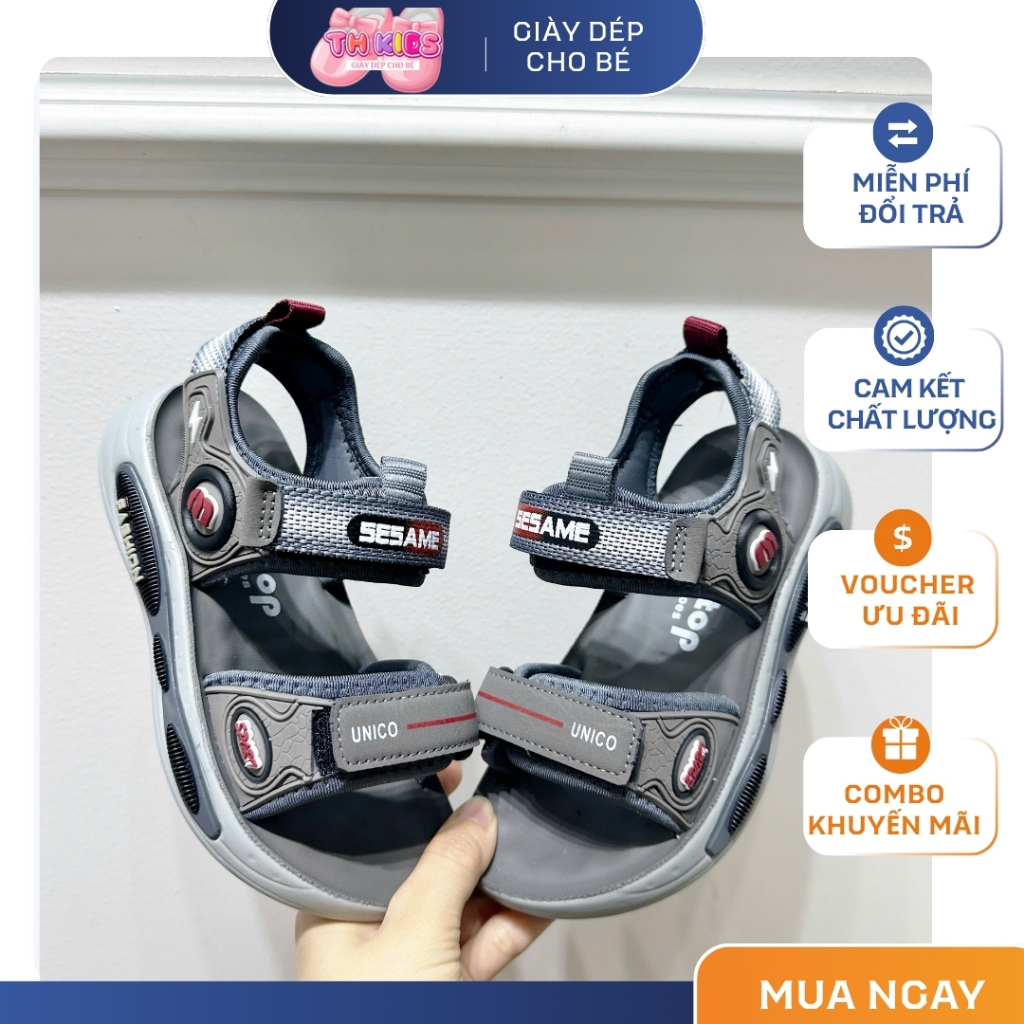 [M174](Form Nhỏ Tăng 1 Size) Sandal Cho Bé Trai, Dép Quai Dán Cho Bé Đi Học, Đi Chơi Mềm, Êm, Đế Chống Trơn Trượt