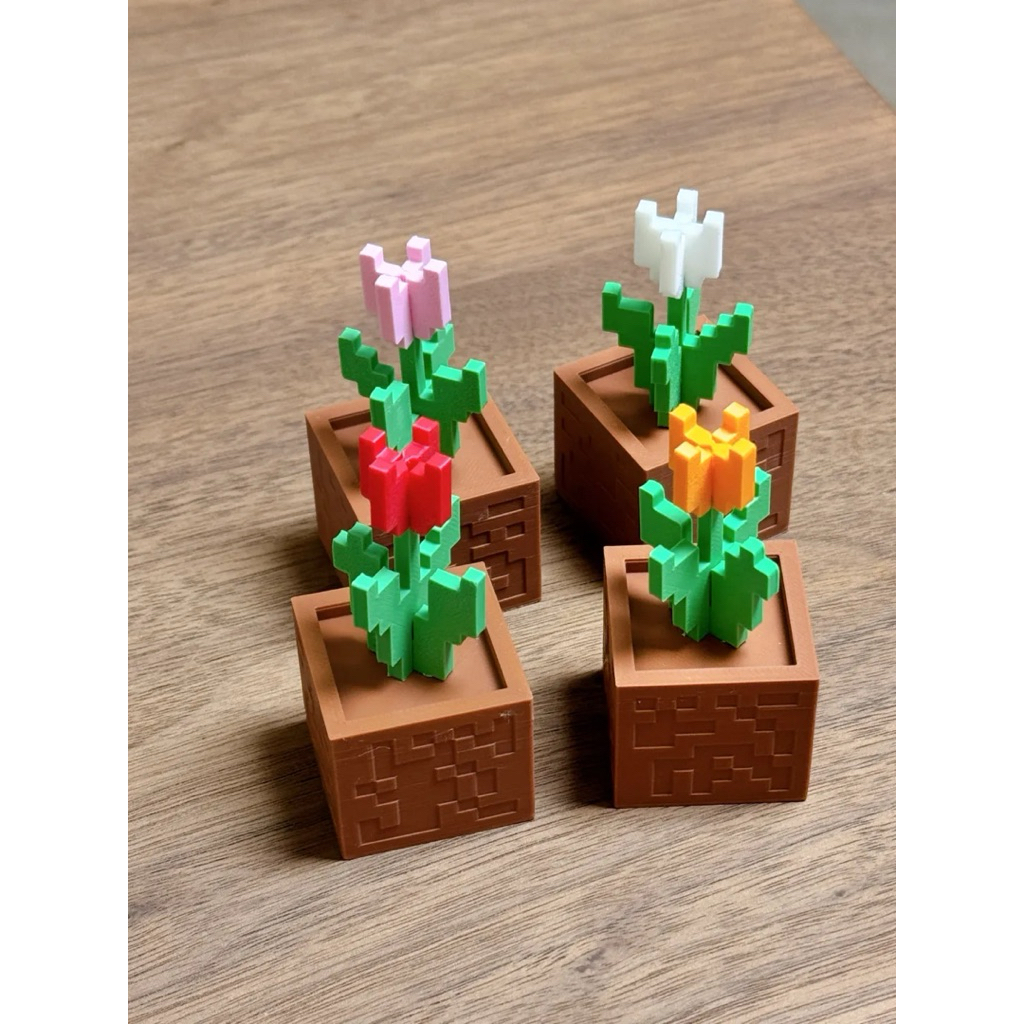 Móc khoá hình Hoa Minecraft - Minecraft flowers - đồ chơi minecraft - đồ chơi