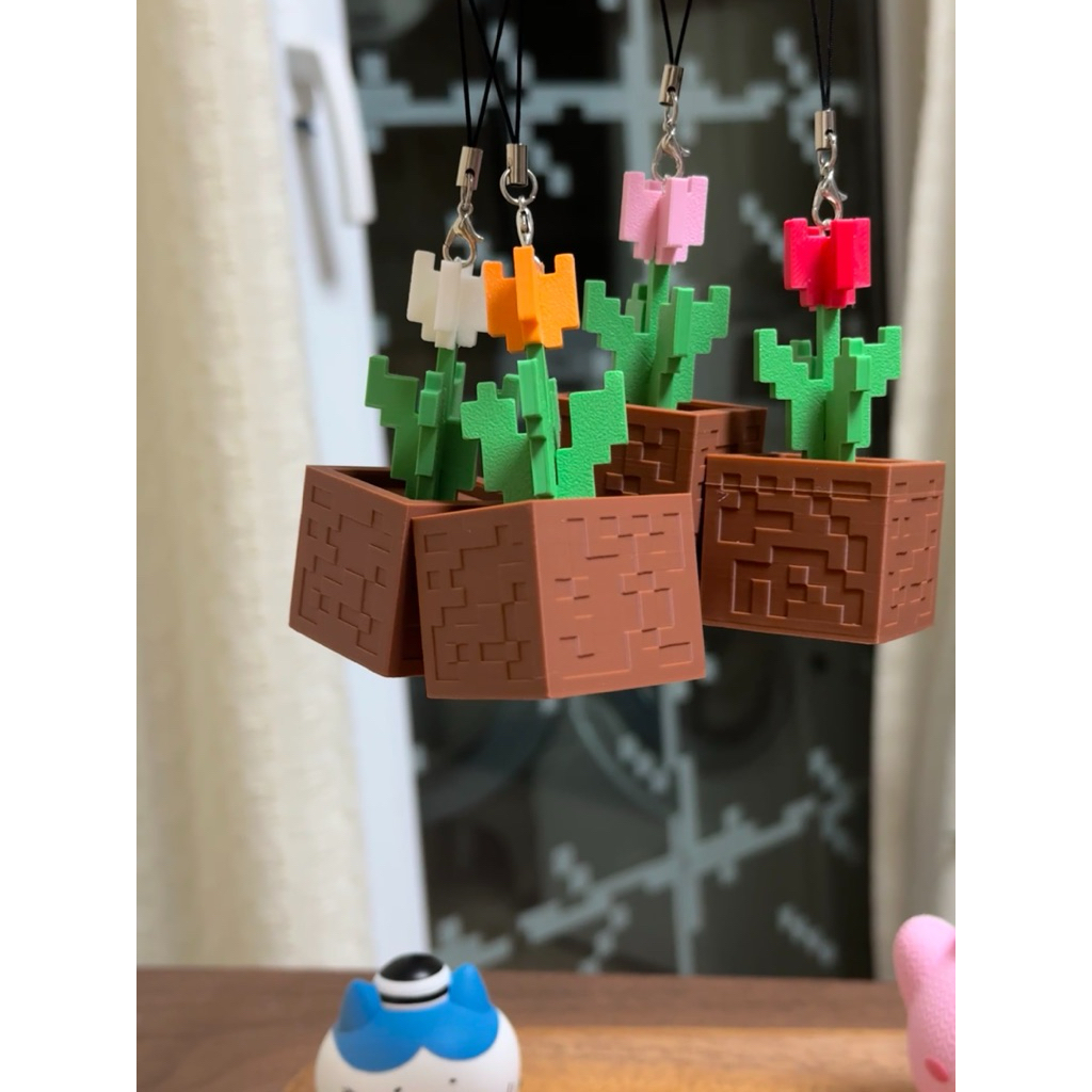 Móc khoá hình Hoa Minecraft - Minecraft flowers - đồ chơi minecraft - đồ chơi