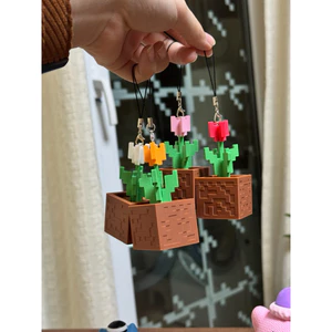 Móc khoá hình Hoa Minecraft - Minecraft flowers - đồ chơi minecraft - đồ chơi