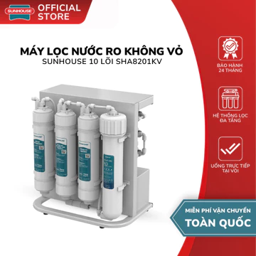 Máy Lọc Nước RO Không Vỏ Sunhouse 10 Lõi SHA8201KV - Bảo Hành 24 Tháng, Máy Lọc Để Gầm Bếp