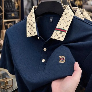 Áo Polo Nam  Phối Cổ Độc Đáo Ngưc Thêu Chữ Phong Cách Lịch Lãm Thời Trang H_LUXURY Dễ Phối Đồ