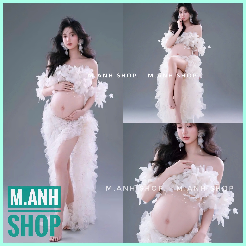 Sét Bầu Hoa Chụp Ảnh Bầu Studio